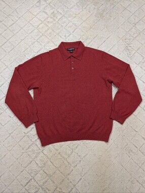 Joseph & Lyman Sweater Mens XL Red Maroon Polo Cashmere Casual Preppy